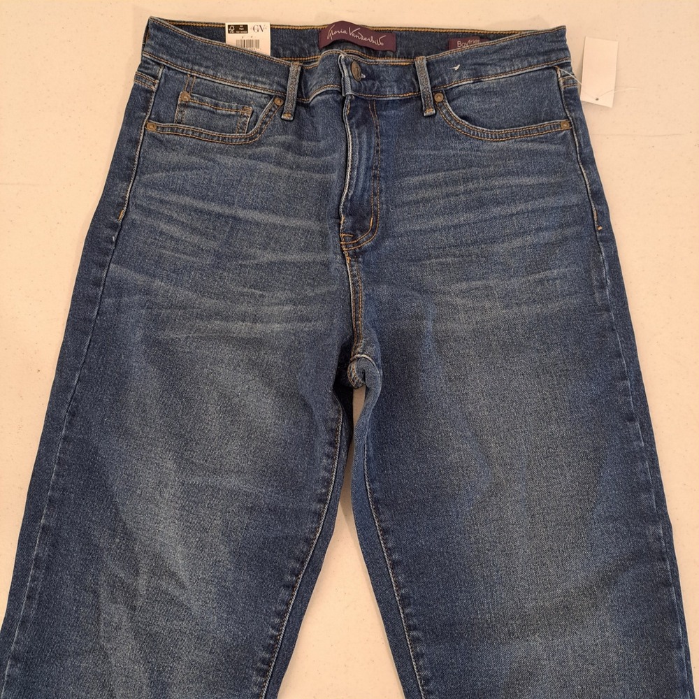 Gloria Vanderbilt Womens Jeans 10 Blue NWT Boyfriend 1767-238